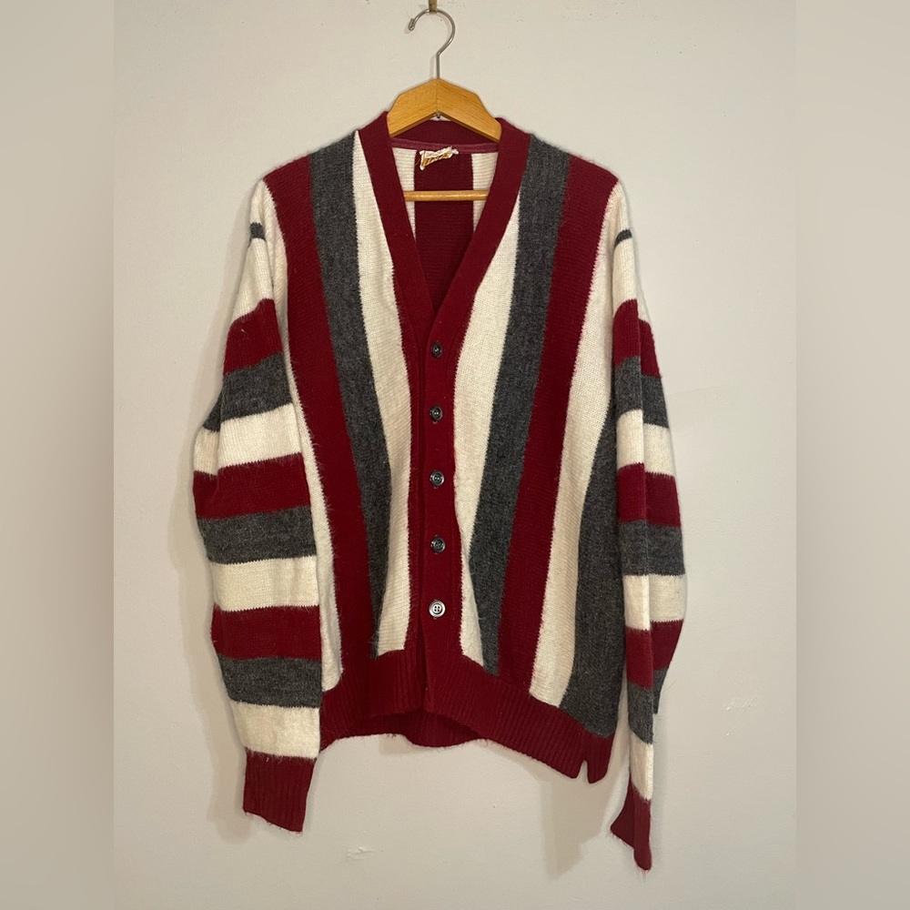 Vntg 70’s Montgomery Ward Striped Brent Cardigan